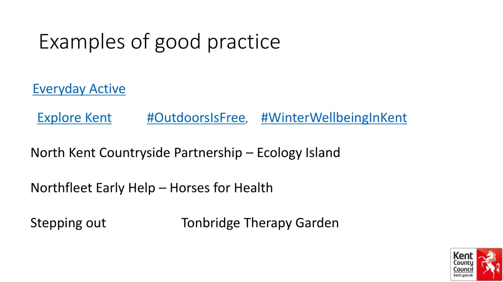 examples of good practice