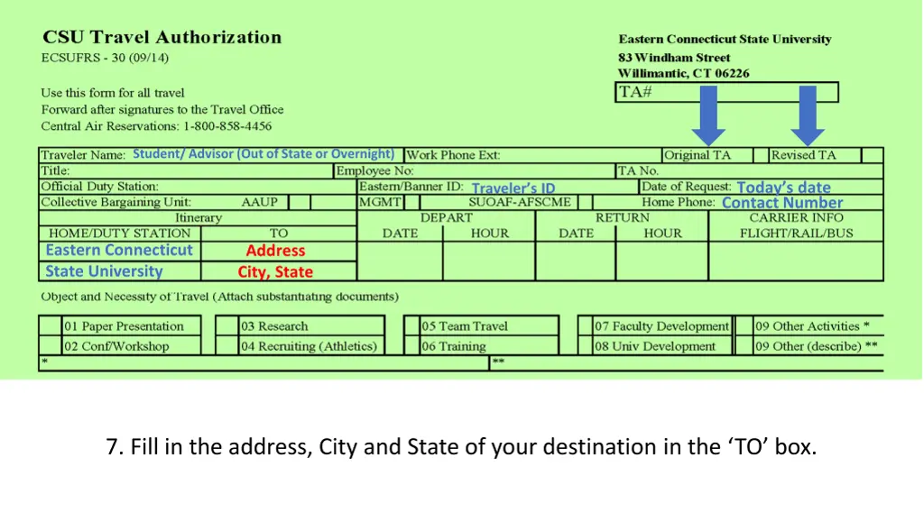 student advisor out of state or overnight 6