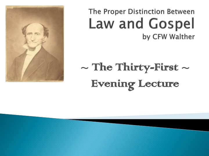 the thirty the thirty first evening lecture