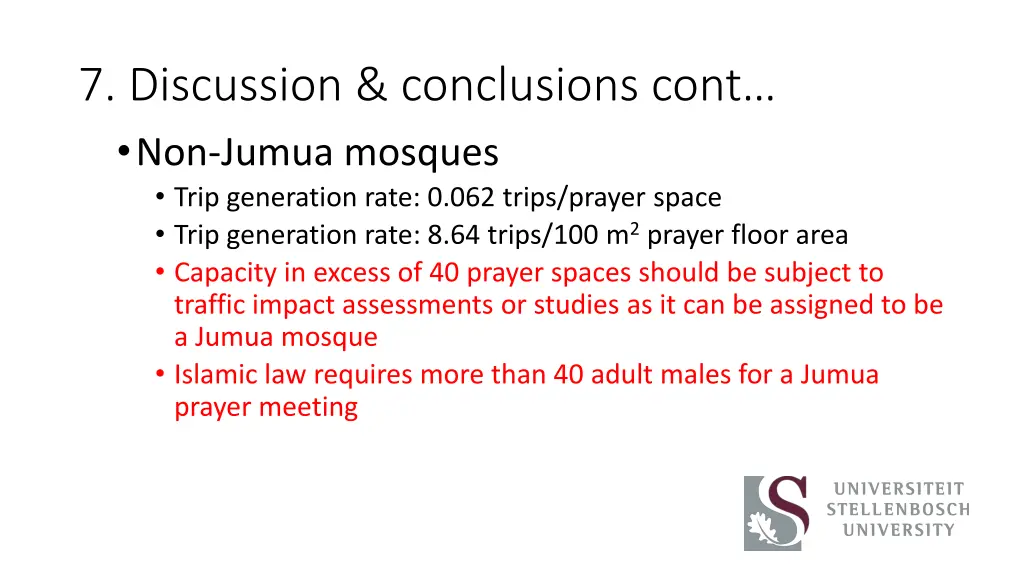 7 discussion conclusions cont non jumua mosques 2