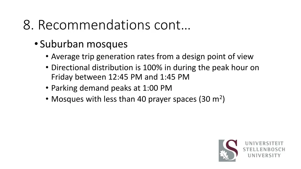 8 recommendations cont suburban mosques average 1