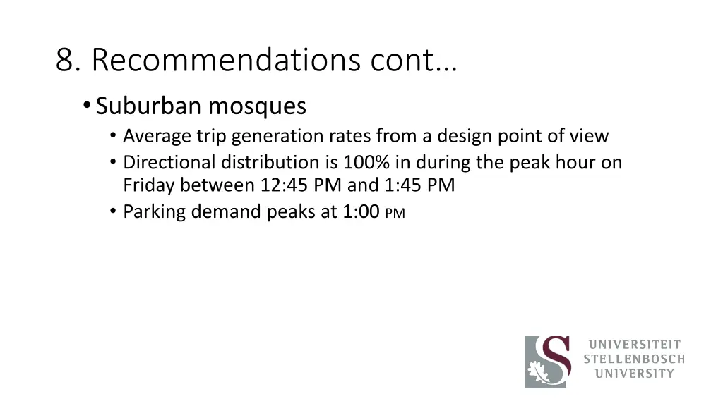 8 recommendations cont suburban mosques average