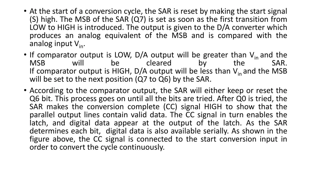 at the start of a conversion cycle