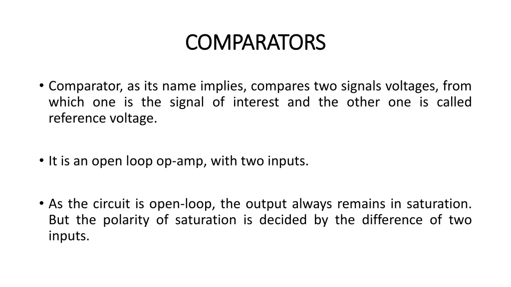 comparators comparators