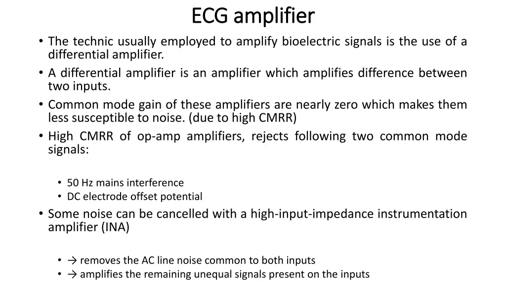 ecg amplifier ecg amplifier