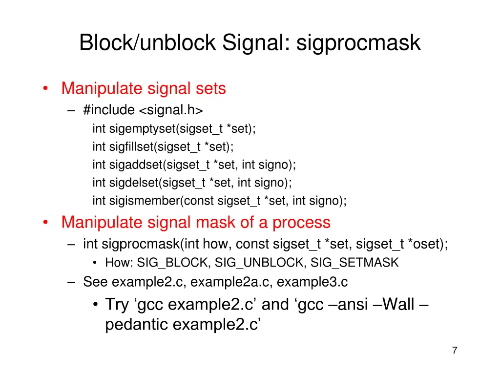 block unblock signal sigprocmask