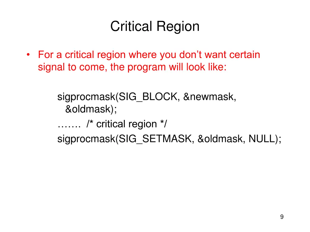 critical region