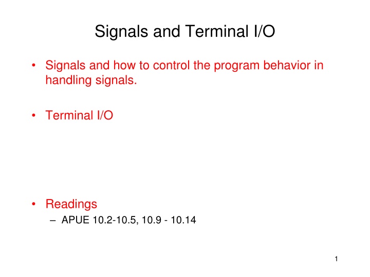signals and terminal i o