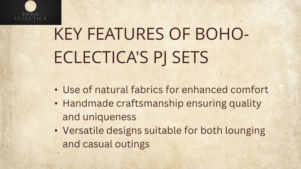 key features of boho eclectica s pj sets