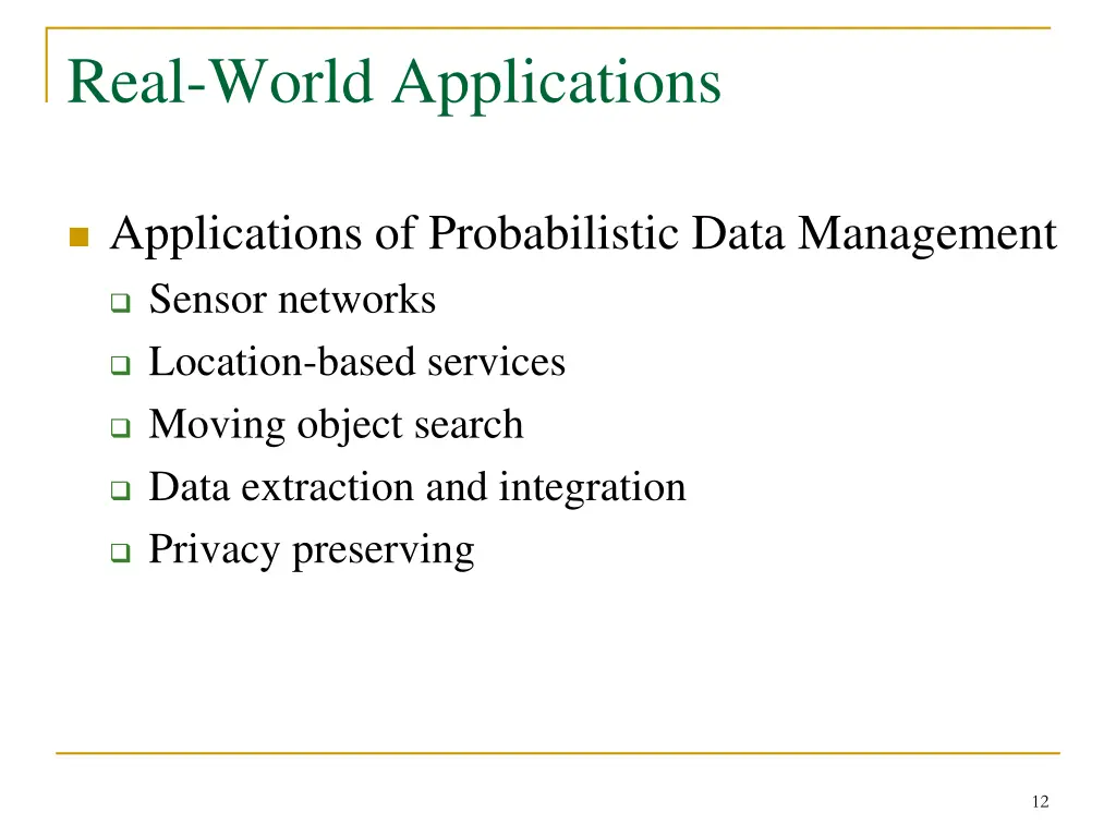 real world applications