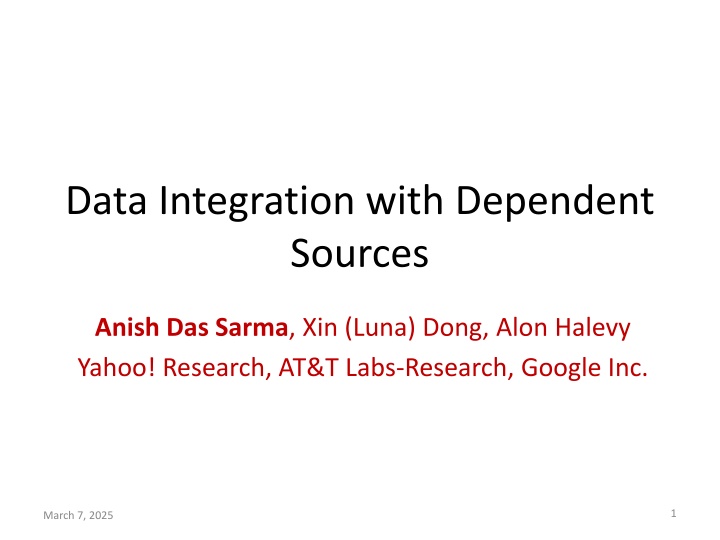 data integration with dependent sources