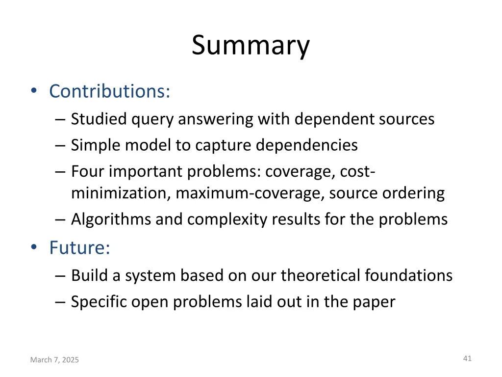 summary