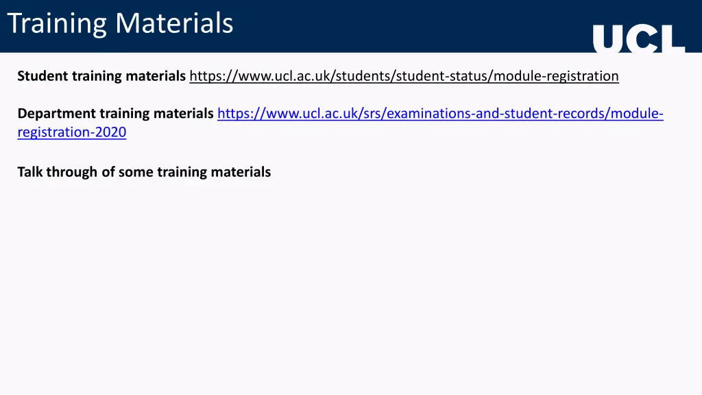 training materials