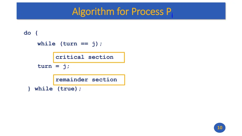 algorithm for process p algorithm for process