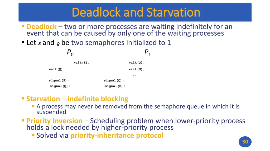 deadlock and starvation deadlock and starvation