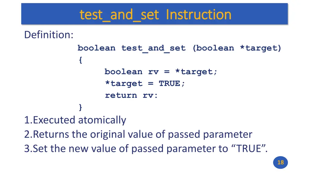 test and set test and set instruction
