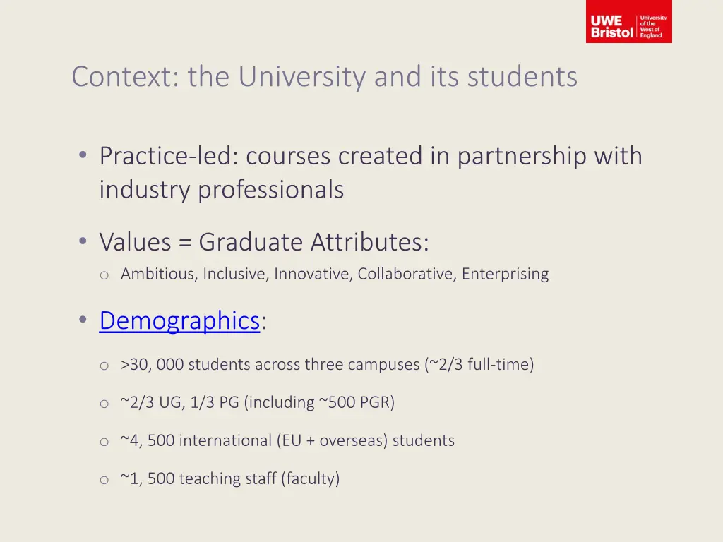 context the university and its students