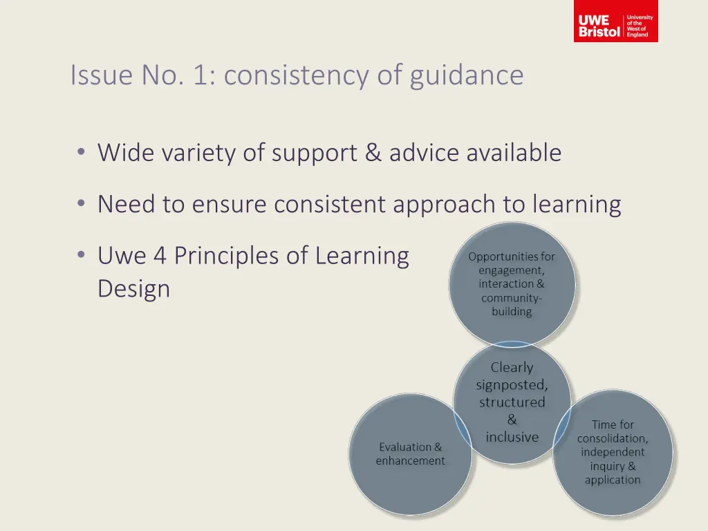 issue no 1 consistency of guidance