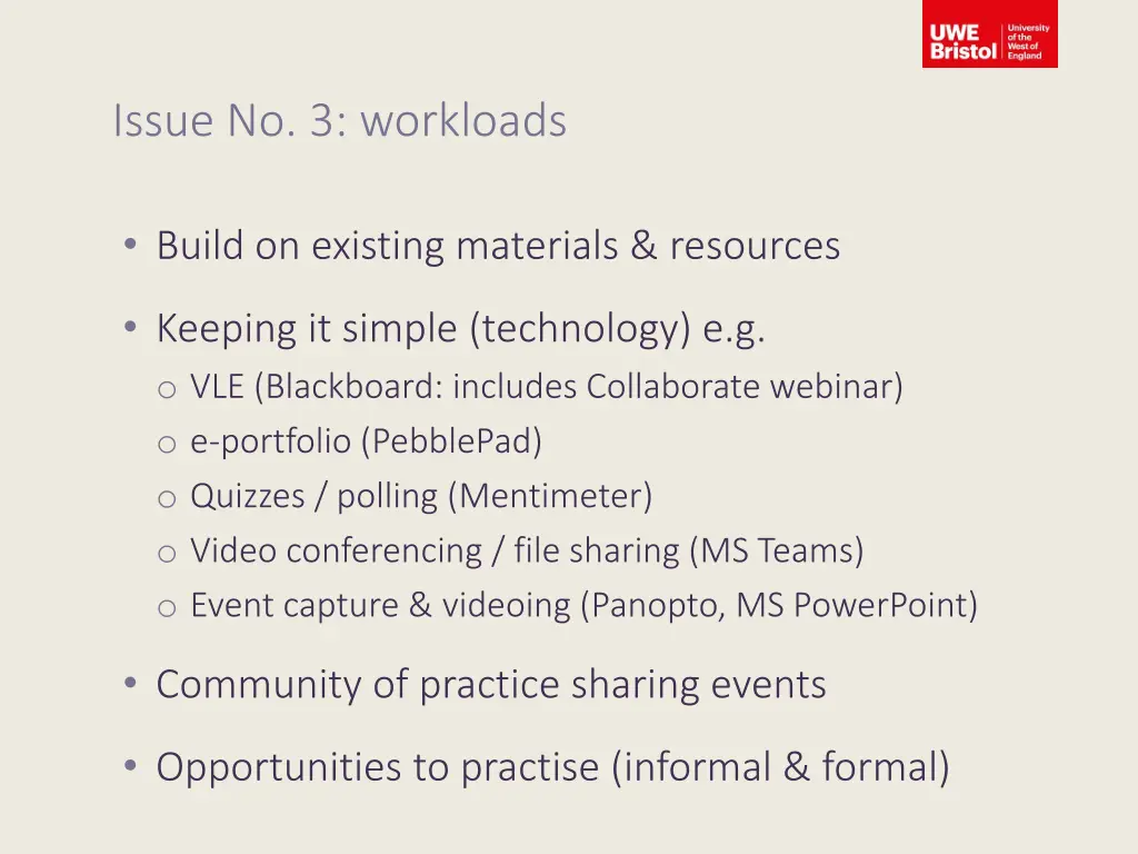 issue no 3 workloads