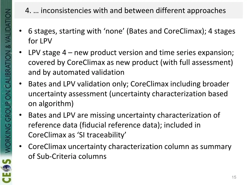 4 inconsistencies with and between different
