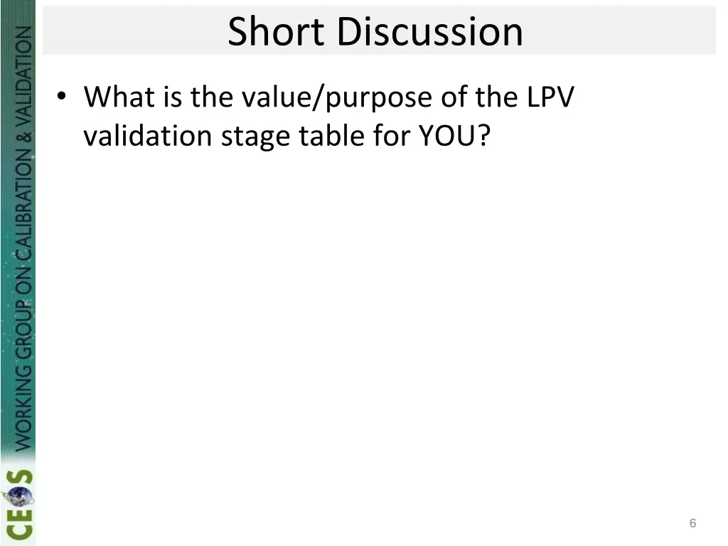 short discussion
