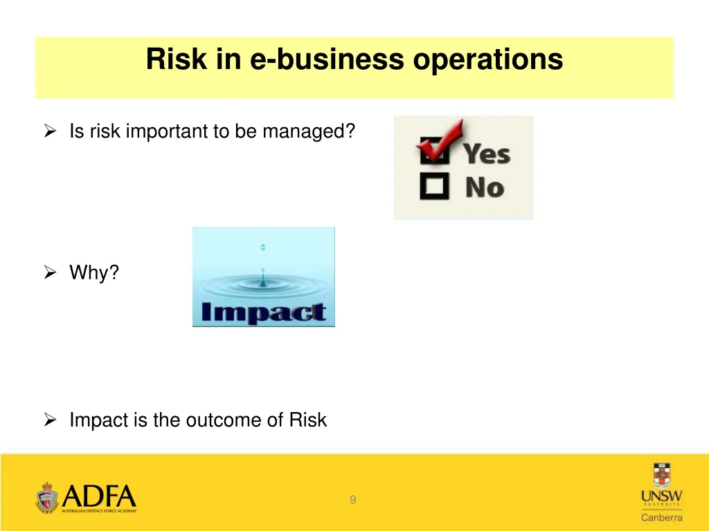 risk in e business operations