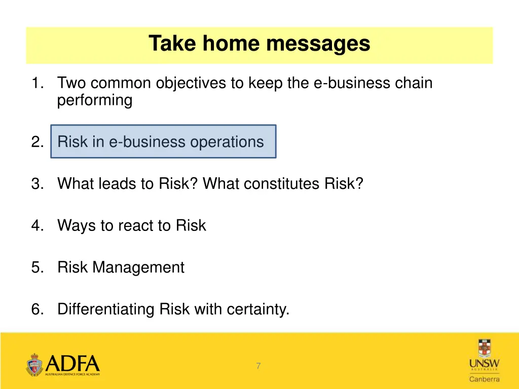 take home messages 2