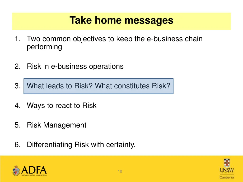 take home messages 3