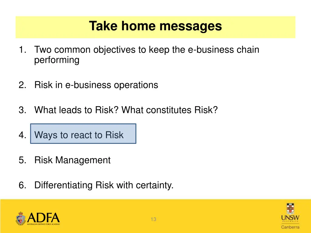 take home messages 4
