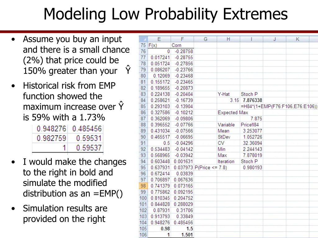 modeling low probability extremes