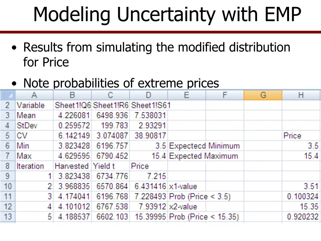 modeling uncertainty with emp 3
