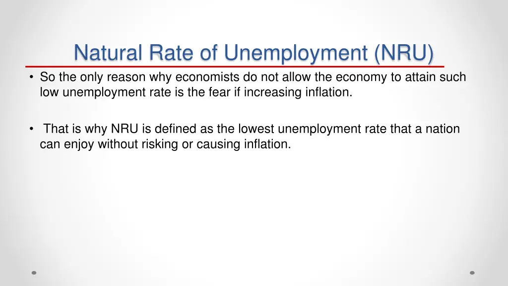 natural rate of unemployment nru so the only