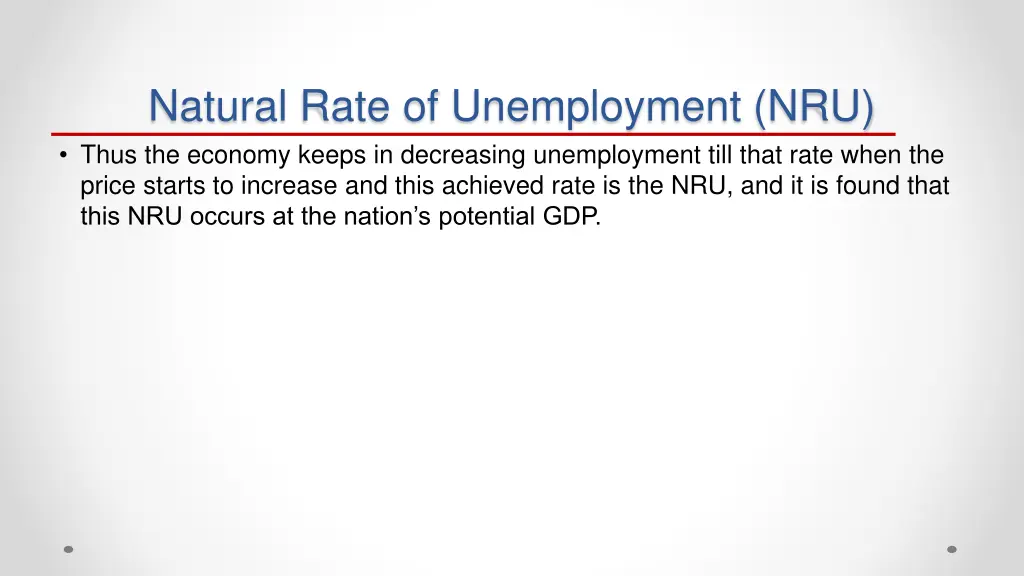 natural rate of unemployment nru thus the economy