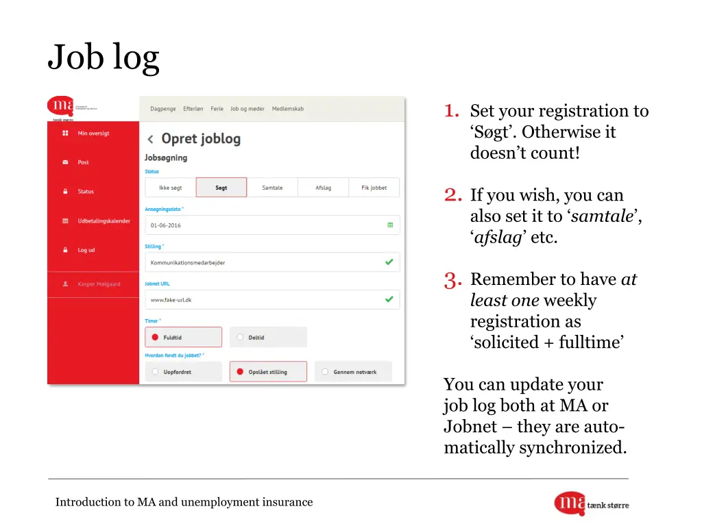 job log