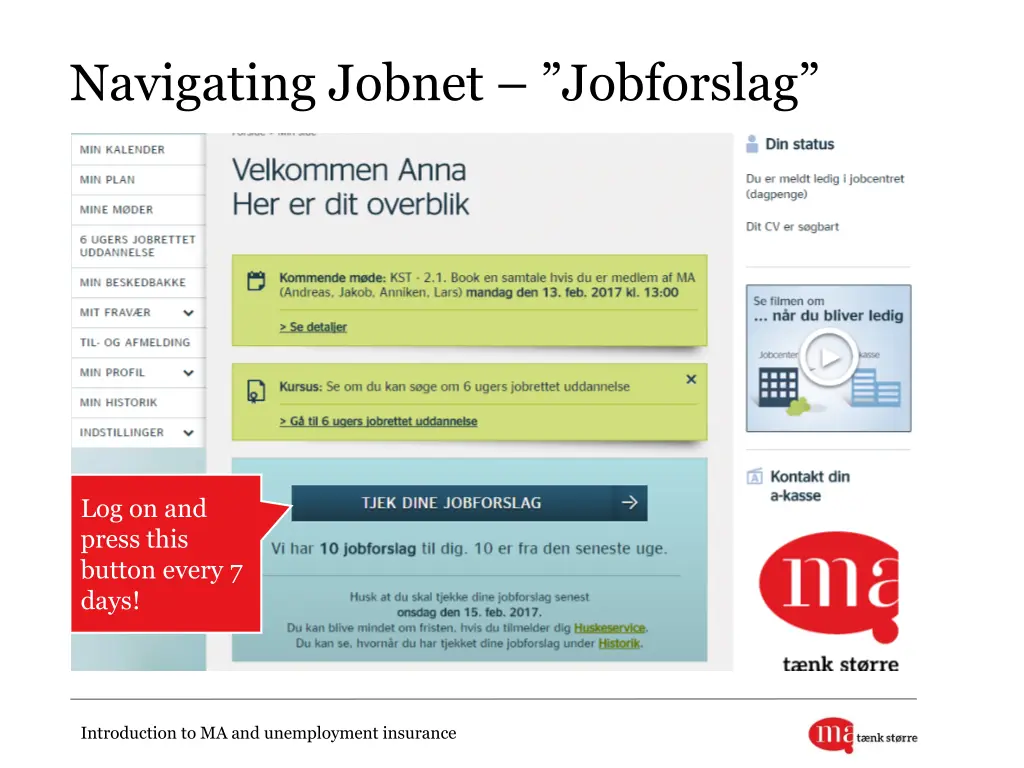 navigating jobnet jobforslag