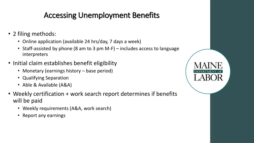accessing unemployment benefits accessing