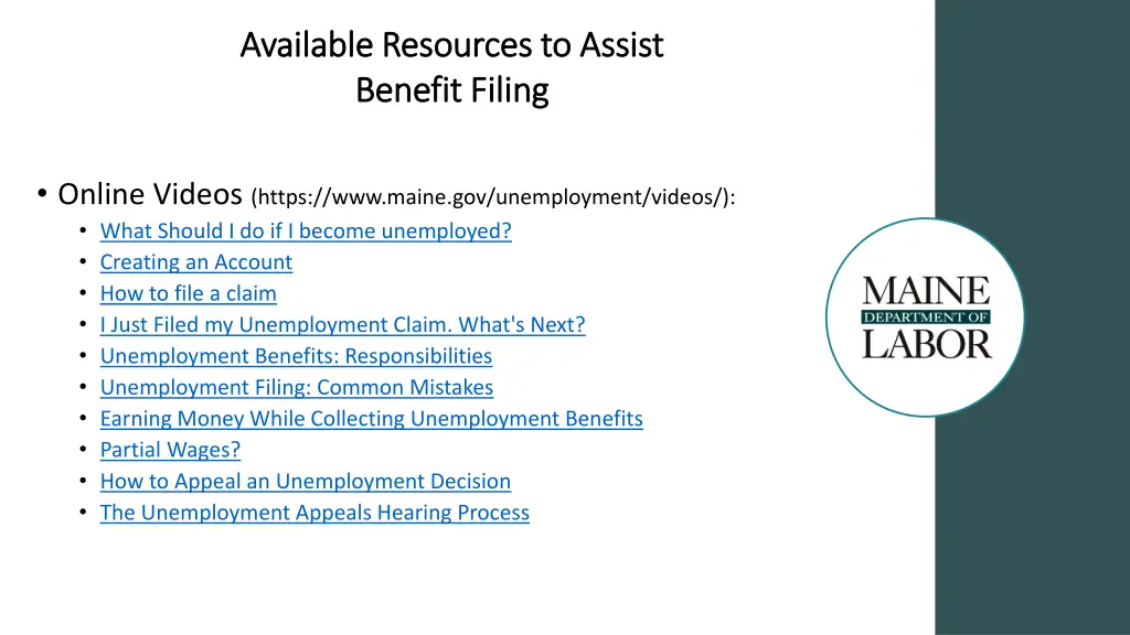 available resources to assist available resources