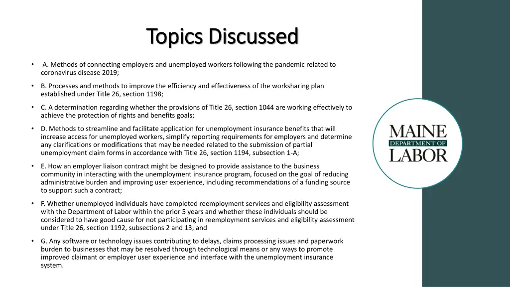 topics discussed topics discussed