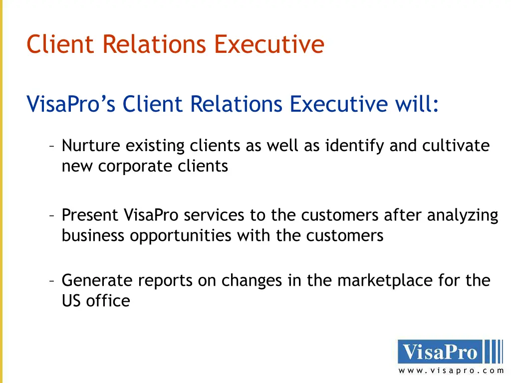client relations executive