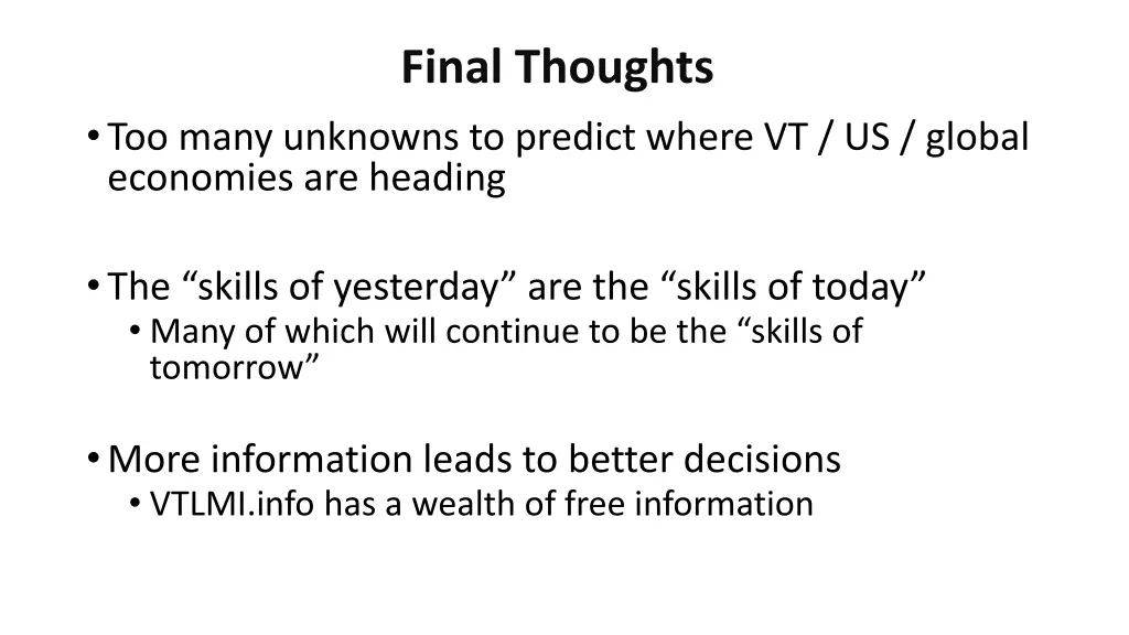 final thoughts