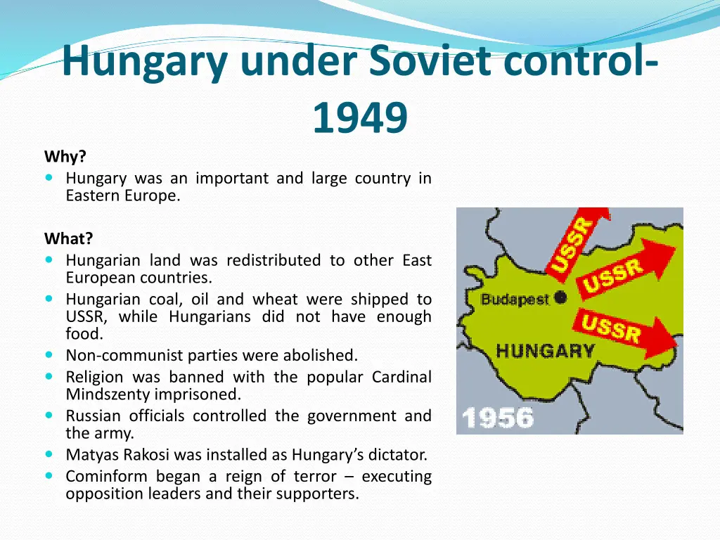 hungary under soviet control 1949 why hungary