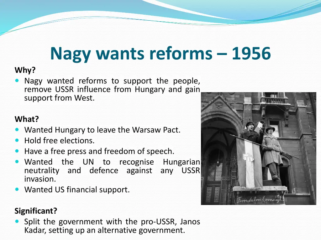 nagy wants reforms 1956