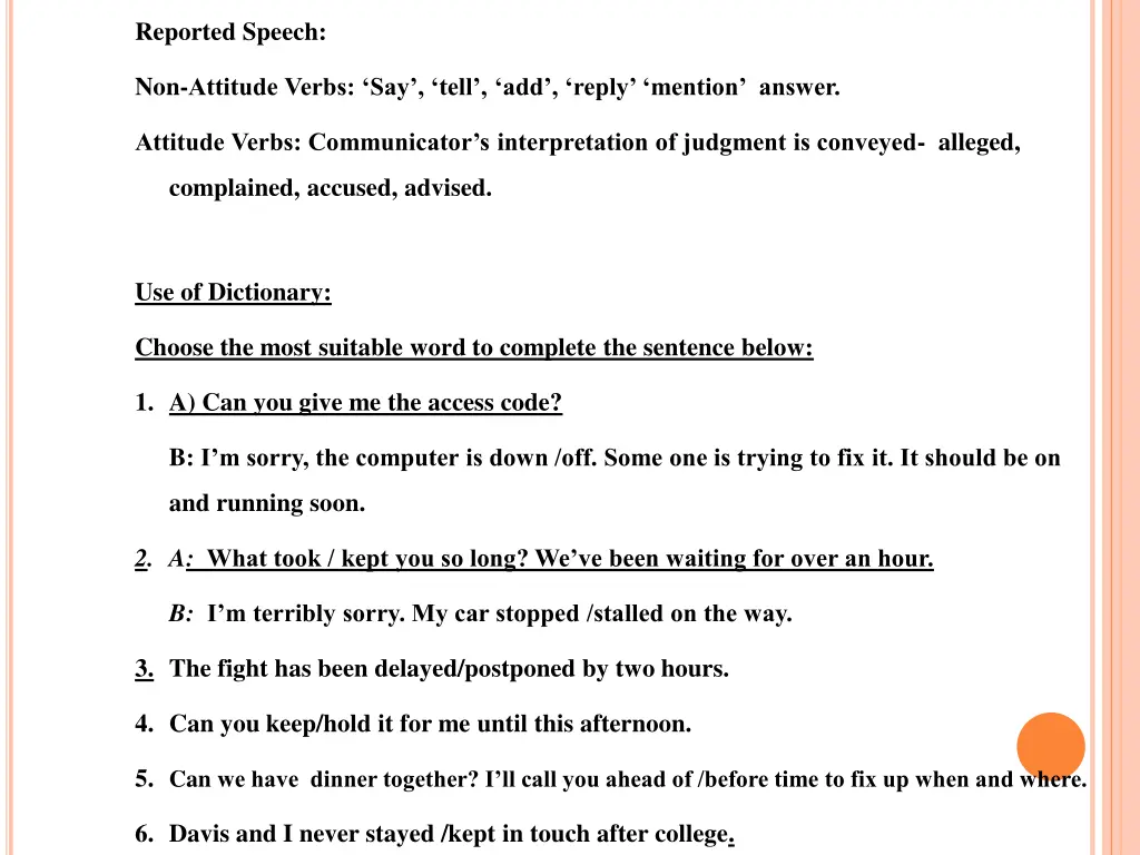 reported speech