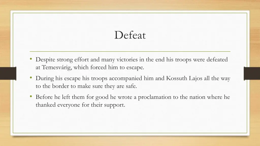 defeat