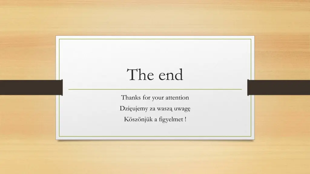 the end