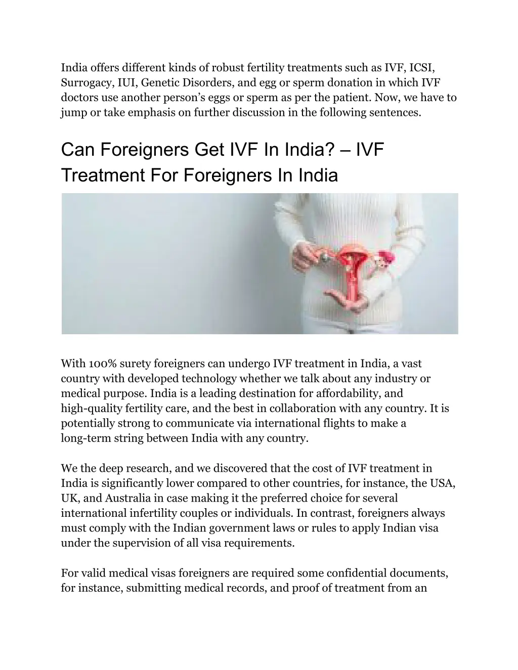 india offers different kinds of robust fertility
