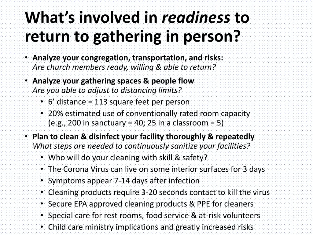 what s involved in readiness to return