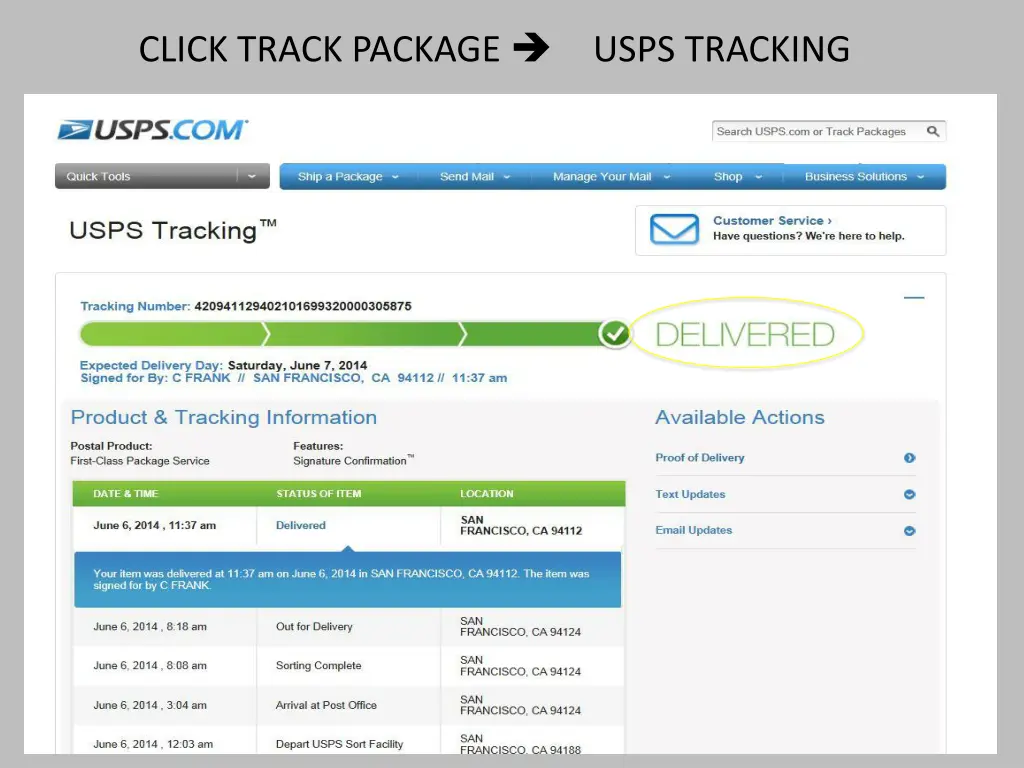 click track package usps tracking