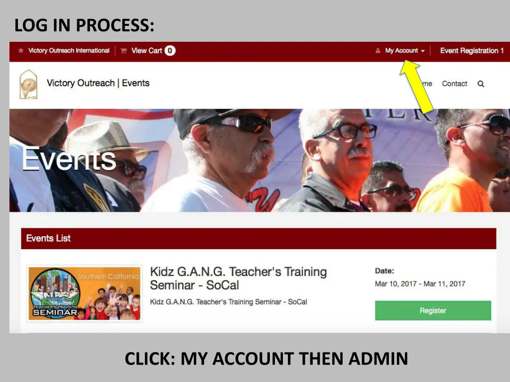 log in process