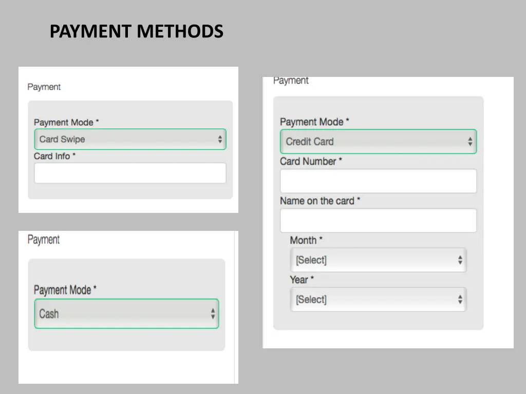 payment methods